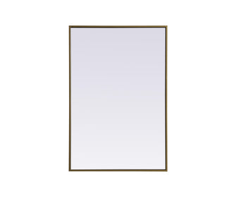 Metal Frame Rectangle Mirror 24X36 Inch In Brass