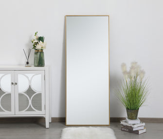 Metal Frame Rectangle Mirror 24 Inch In Brass