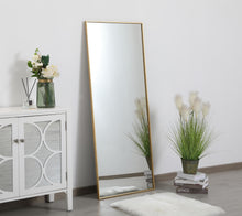 Metal Frame Rectangle Mirror 24 Inch In Brass