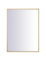 Metal Frame Rectangle Mirror 27 Inch In Brass