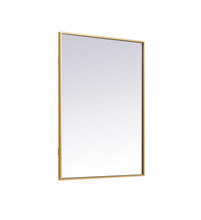 Metal Frame Rectangle Mirror 27 Inch In Brass