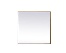 Metal Frame Square Mirror 30 Inch In Brass