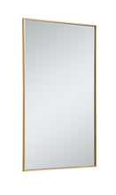 Metal Frame Rectangle Mirror 30 Inch In Brass