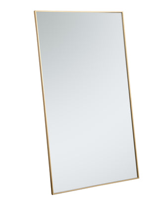 Metal Frame Rectangle Mirror 36 Inch In Brass