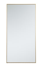 Metal Frame Rectangle Mirror 36 Inch In Brass