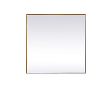 Metal Frame Square Mirror 42 Inch In Brass