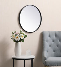 Metal Frame Round Mirror 21 Inch In Black