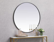 Metal Frame Round Mirror 39 Inch In Black