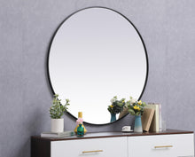 Metal Frame Round Mirror 45 Inch In Black