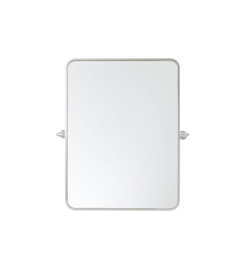 Soft Corner Pivot Mirror 24X32 Inch In Silver