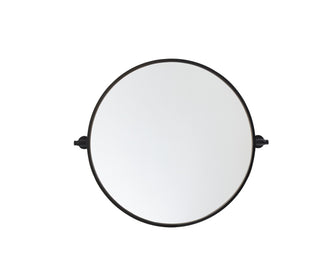 Round Pivot Mirror 24 Inch In Black