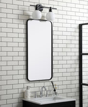 Soft Corner Metal Rectangular Mirror 18X36 Inch In Black