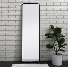 Soft Corner Metal Rectangular Mirror 18X60 Inch In Black