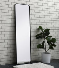 Soft Corner Metal Rectangular Mirror 18X60 Inch In Black