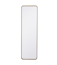 Soft Corner Metal Rectangular Mirror 18X60 Inch In Brass