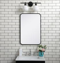 Soft Corner Metal Rectangular Mirror 20X30 Inch In Black