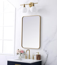 Soft Corner Metal Rectangular Mirror 20X30 Inch In Brass