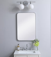 Soft Corner Metal Rectangular Mirror 20X30 Inch In Silver