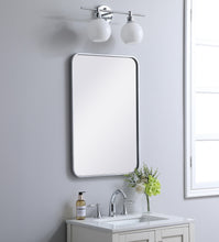 Soft Corner Metal Rectangular Mirror 20X30 Inch In Silver