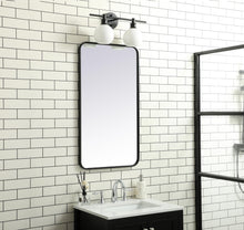 Soft Corner Metal Rectangular Mirror 20X36 Inch In Black