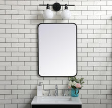 Soft Corner Metal Rectangular Mirror 22X30 Inch In Black