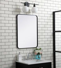 Soft Corner Metal Rectangular Mirror 22X30 Inch In Black