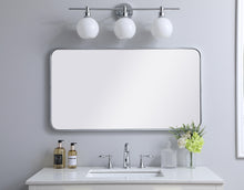 Soft Corner Metal Rectangular Mirror 22X40 Inch In Silver