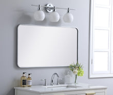 Soft Corner Metal Rectangular Mirror 22X40 Inch In Silver