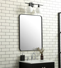 Soft Corner Metal Rectangular Mirror 24X32 Inch In Black