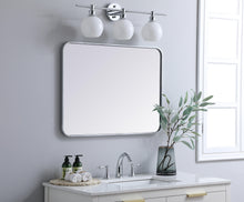 Soft Corner Metal Rectangular Mirror 24X32 Inch In Silver