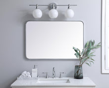 Soft Corner Metal Rectangular Mirror 24X36 Inch In Silver