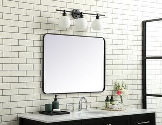 Soft Corner Metal Rectangular Mirror 27X36 Inch In Black