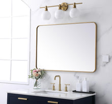 Soft Corner Metal Rectangular Mirror 27X40 Inch In Brass