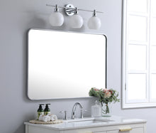 Soft Corner Metal Rectangular Mirror 27X40 Inch In Silver