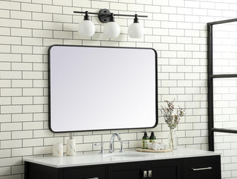 Soft Corner Metal Rectangular Mirror 28X42 Inch In Black