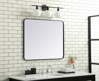 Soft Corner Metal Rectangular Mirror 30X36 Inch In Black