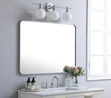 Soft Corner Metal Rectangular Mirror 30X40 Inch In Silver