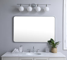 Soft Corner Metal Rectangular Mirror 30X48 Inch In Silver