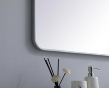 Soft Corner Metal Rectangular Mirror 30X60 Inch In Silver