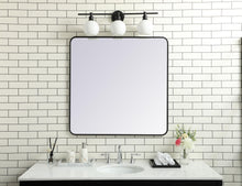 Soft Corner Metal Rectangular Mirror 36X36 Inch In Black