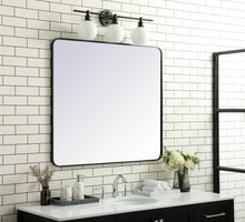 Soft Corner Metal Rectangular Mirror 36X40 Inch In Black