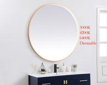 Pier 48 Inch Led Mirror With Adjustable Color Temperature 3000K/4200K/6400K In Brass