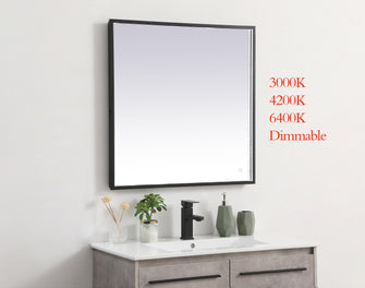 Pier 30X30 Inch Led Mirror With Adjustable Color Temperature 3000K/4200K/6400K In Black