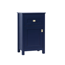 18 Inch Wide Bathroom Storage Freedstanding Cabinet In Blue
