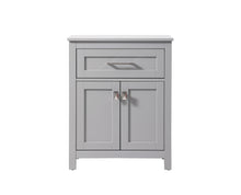 24 Inch Wide Bathroom Storage Freestanding Cabinet In Grey