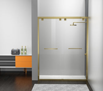 Semi-Frameless Shower Door 60 X 76 Brushed Gold