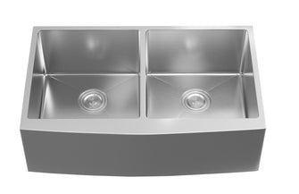 Stainless Steel Farmhouse Kitchen Double Sink L33'' X W21'' X H10"