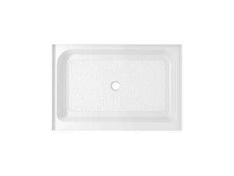 48X36 Inch Single Threshold Shower Tray Center Drain In Glossy White