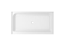 60X36 Inch Single Threshold Shower Tray Center Drain In Glossy White