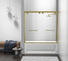Semi-Frameless Tub Door 60 X 60 Brushed Gold